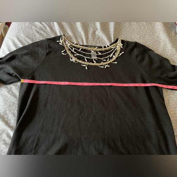 Bob Mackie Wearable Art | Beaded and Dangling Pearl Sweater | Women’s Size XXL - Picture 5 of 6